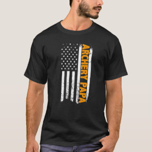 Camiseta Tiro con arco papá, bandera estadounidense, día de