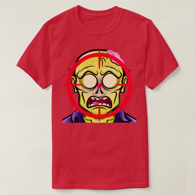 Camiseta tiro con cabeza zombie (Diseño del anverso)