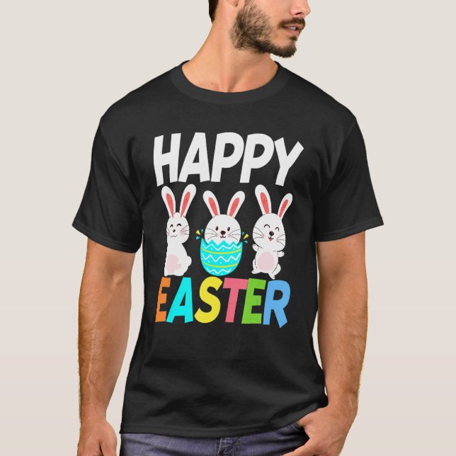 Camiseta Tiro de conejo conejo de pascua feliz Pascua (Anverso)