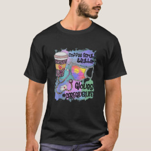 Camiseta Tiro Dye Leopardo Cuidador de vida Coffee Scrub Ru