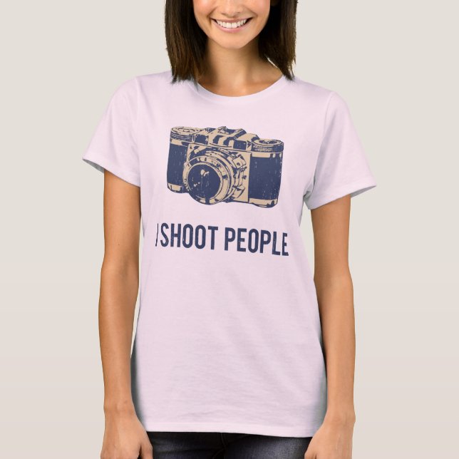 Camiseta Tiro la cámara de la fotografía de la gente (Anverso)