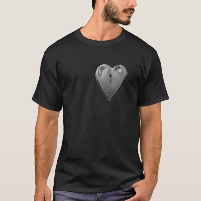 Camiseta Tiro y corazón metalizado de la sangría, (Anverso)