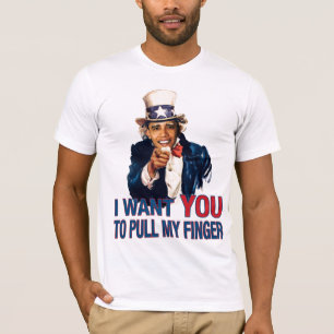 Camiseta Tirón de Barack Obama del tío Sam mi dedo