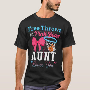 Camiseta Tiros de baloncesto o lazos rosados tía ama largo
