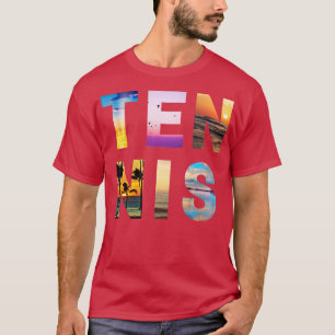 Camiseta Tiros de tenis de cartas fotográficas abiertas de