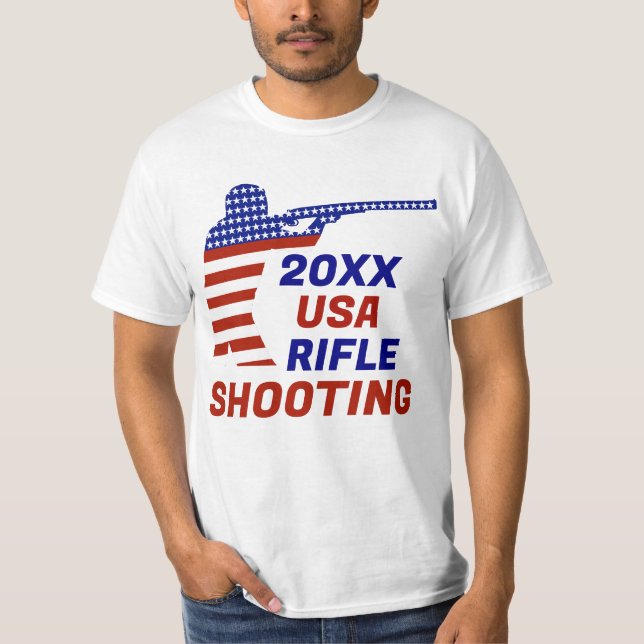 Camiseta Tiroteo de Rifle Patriótico en Estados Unidos (Anverso)