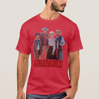 Camiseta Tiroteo del grupo de Gunsmoke Clásico del Oeste di