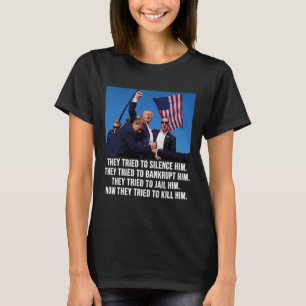 Camiseta Tiroteo en la taza de Donald Trump - Nunca rendirs