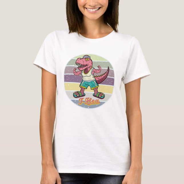 Camiseta Tirrannosaurus Rex T-Flex Músculo Fundido Pink (Anverso)