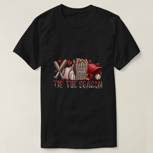 Camiseta Tis The Season Baseball Game Day Sports Fan Baseba (Diseño del anverso)