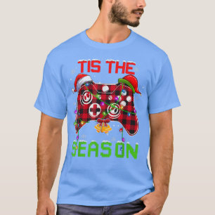 Camiseta Tis The Season Buffalo Plaid Video Game Christmas 