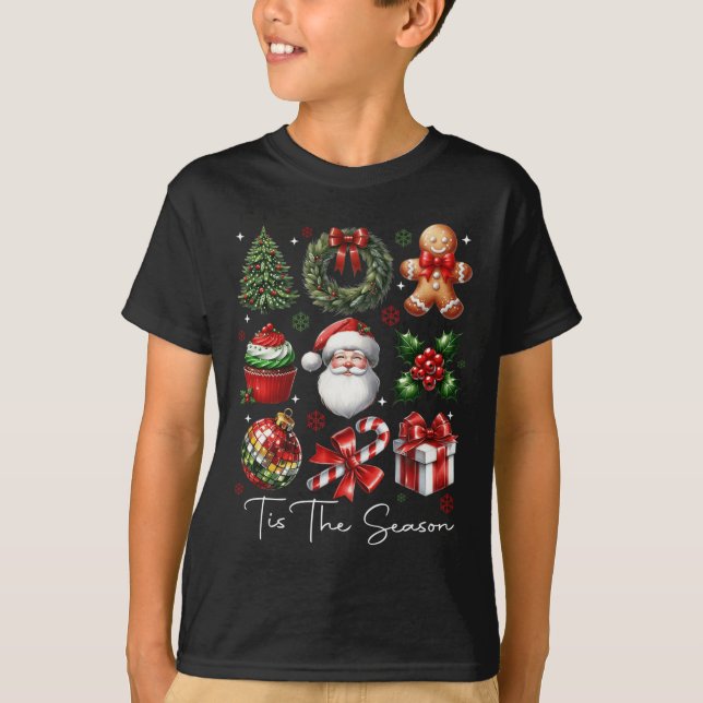 Camiseta Tis The Season Christmas Santa Gingerbread Xmas Tr (Anverso)