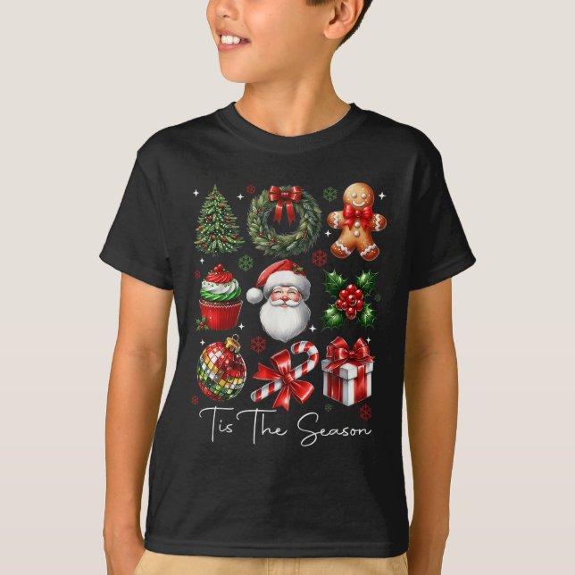 Camiseta Tis The Season Christmas Santa Gingerbread Xmas Tr (Anverso)