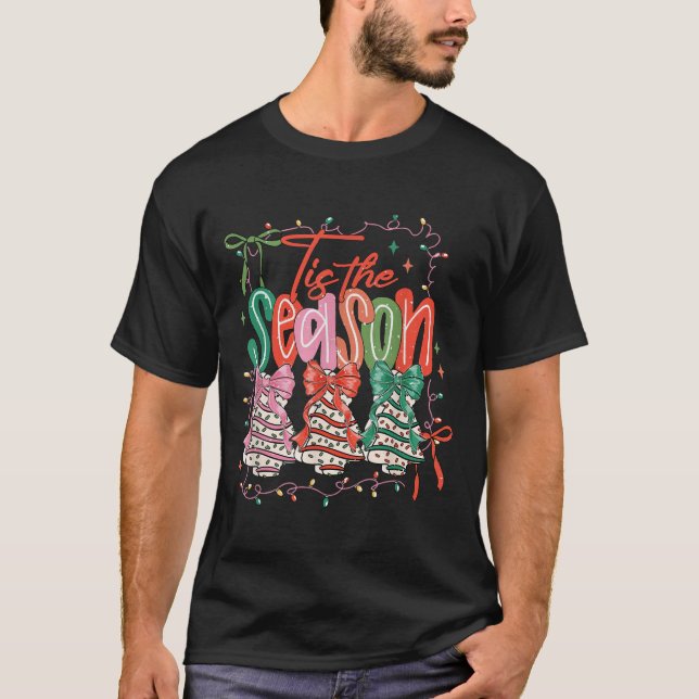 Camiseta Tis The Season Christmas Tree Cake Cute Preppy Xma (Anverso)