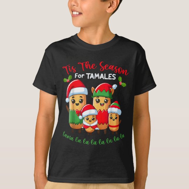 Camiseta Tis The Season For Tamales Mexican Christmas Santa (Anverso)