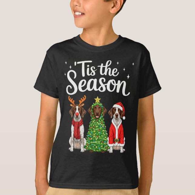 Camiseta Tis The Season German Shorthaired Inter Christmas  (Anverso)