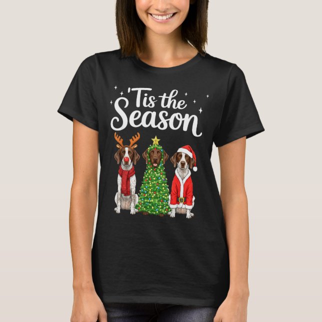 Camiseta Tis The Season German Shorthaired Inter Christmas  (Anverso)