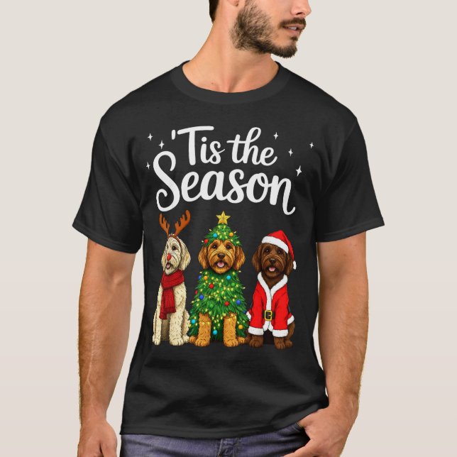 Camiseta Tis The Season Goldendoodle Christmas Santa Doodle (Anverso)