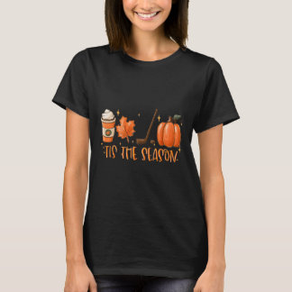 Camiseta Tis The Season Hockey Latte Leaves Hello Pumpkin H