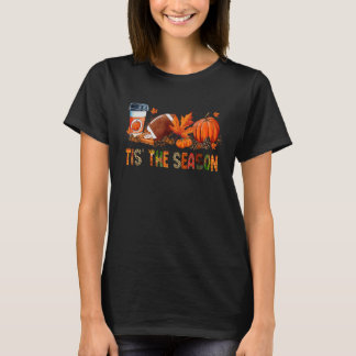 Camiseta Tis' The Season Leopard Pumpkin Football Halloween