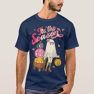 Camiseta Tis the Season Pumpkin Boo 60s 70s Hippie Hallowee