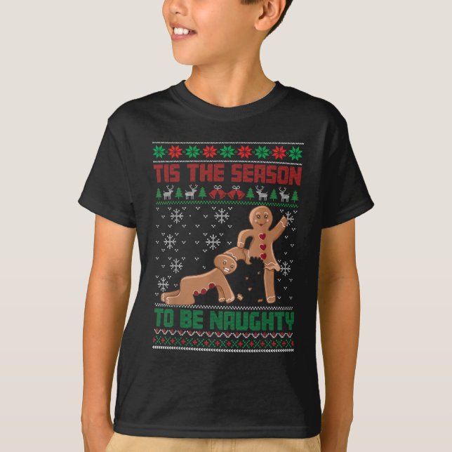Camiseta Tis The Season To Be Naughty Ugly Christmas Sweate (Anverso)