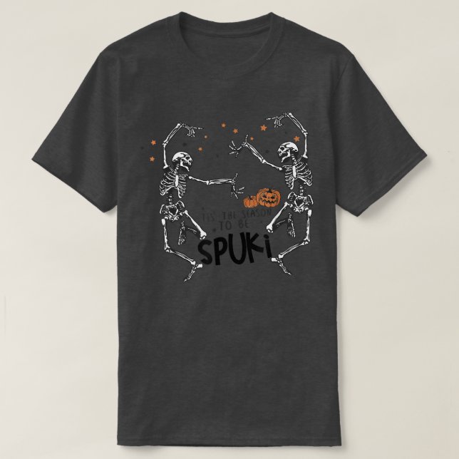 Camiseta Tis The Season To Be Spuki Skeleton Dancing Hallow (Diseño del anverso)