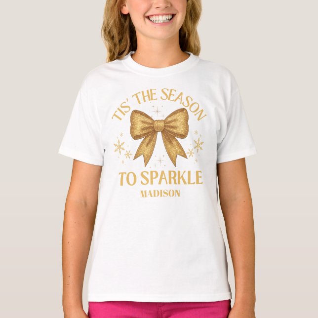 Camiseta Tis' The Season To Sparkle Christmas Holiday Gold (Anverso)