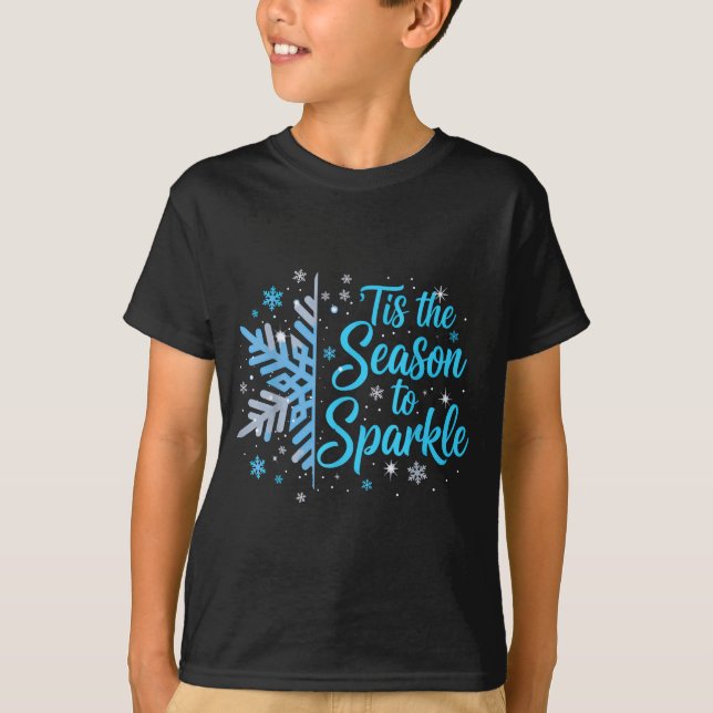 Camiseta Tis The Season To Sparkle Snowflake Holiday Christ (Anverso)