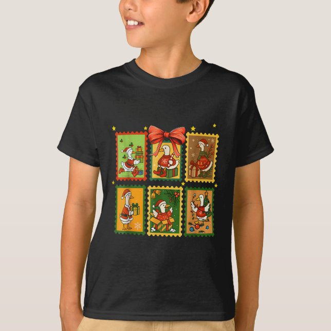 Camiseta Tis The Silly Goose Season Christmas Stamps Cute G (Anverso)