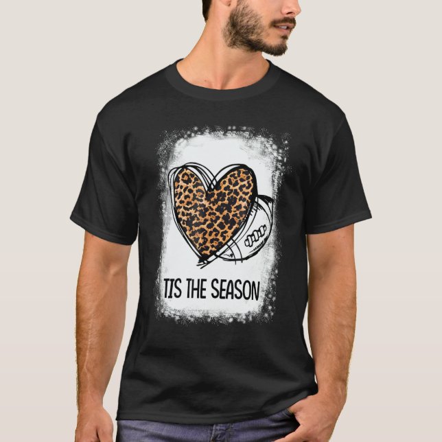 Camiseta Tis To The Season Leopard Heart Football Season Ga (Anverso)