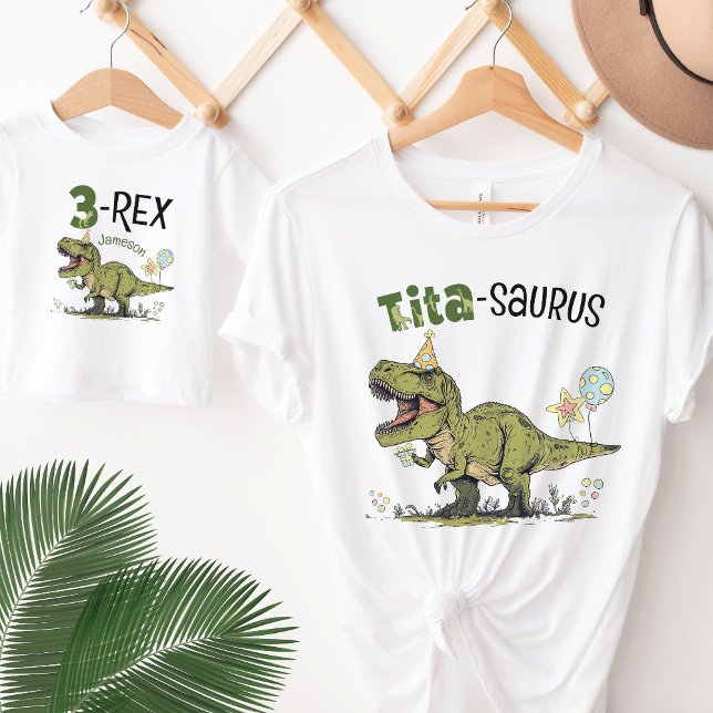 Camiseta Tita-saurus Dinosaurio Tema Divertido niños Cumple (Cute funny tita-saurus t-rex dinosaur theme kids birthday party matching family t-shirt, aunt auntie)