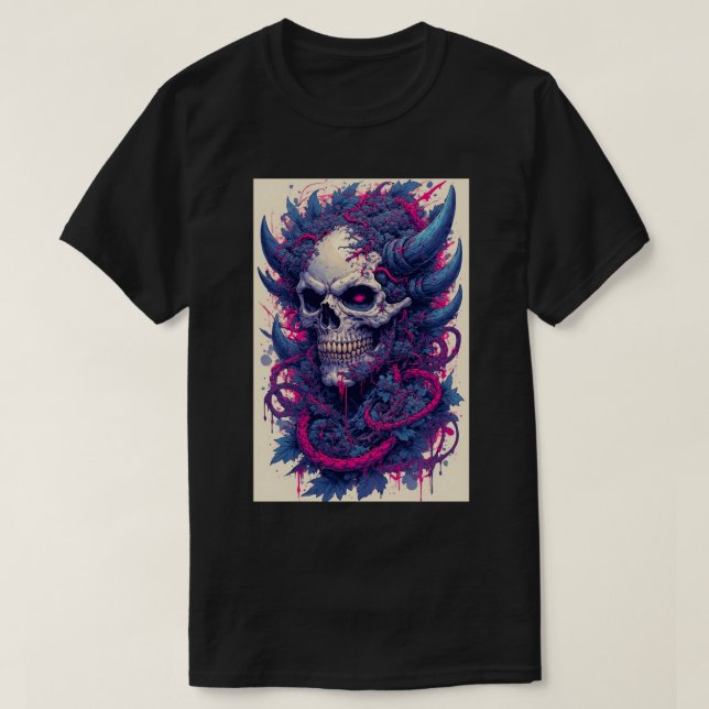 Camiseta Titan Attack Japanese Anime Skull Reaper Gothic 01 (Diseño del anverso)