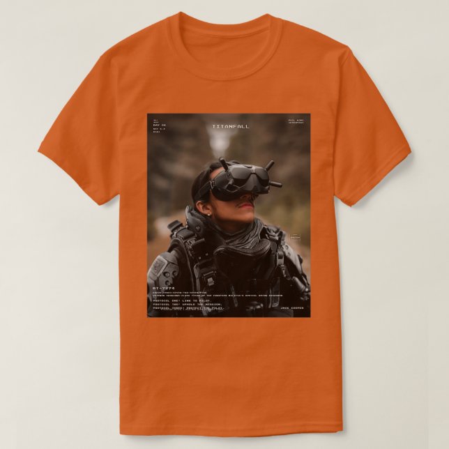 Camiseta Titanfall 2 Pilot BT7274 Tres Protocolos (Diseño del anverso)