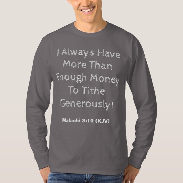 Camiseta Tithing generoso - Cita - Gris y blanco humeante - (Anverso)
