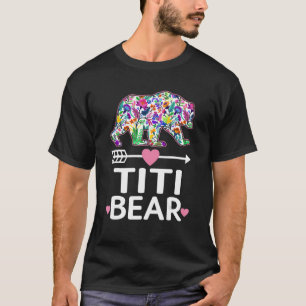 Camiseta Titi Bear Día de la Madre Floral Conjuntos Familia