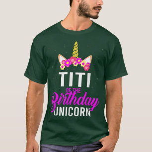 Camiseta Titi de la familia de natalidad de unicornio