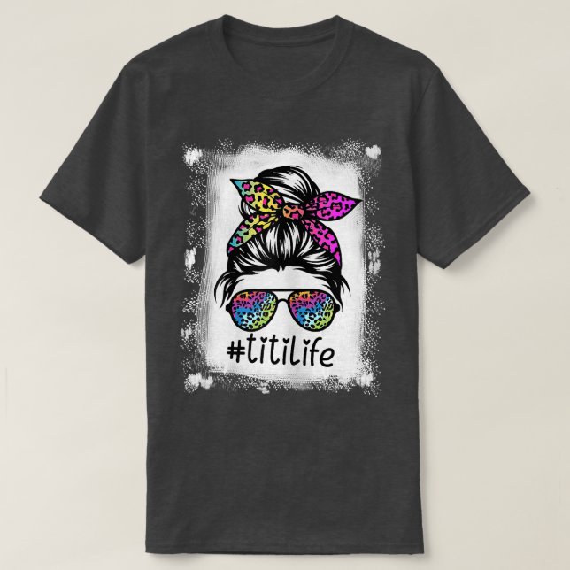 Camiseta Titi Life Bleached TitiLife Tie Dye Leopardo (Diseño del anverso)