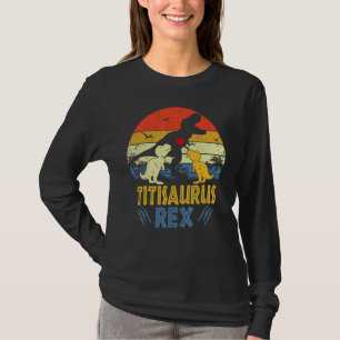 Camiseta Titi Saurus Rex Dinosaur Titi 2 Niños Familia Coin