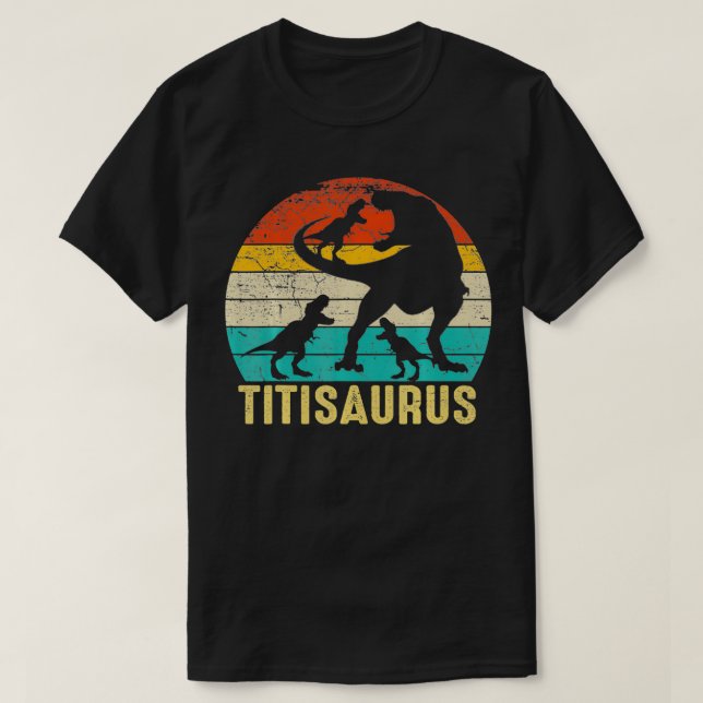 Camiseta Titisaurus T Re Titi Dinosaur 3 Matchin de tres ni (Diseño del anverso)