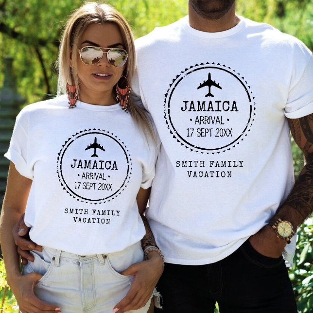 Camiseta Titular de pasaporte Vacaciones familiares en Jama (Passport Stamp Jamaica Family Vacation T-Shirt
)