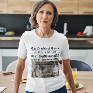 Camiseta Titular de periódico personalizado   Mejor abuelo