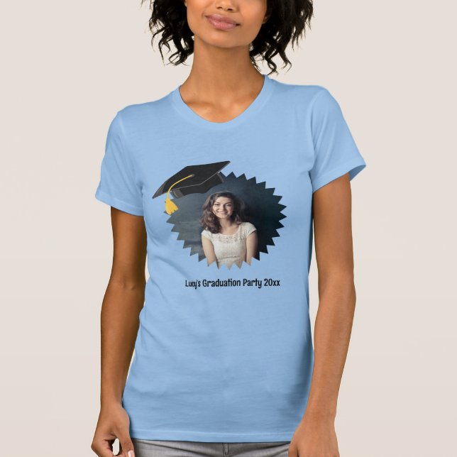 Camiseta Título de graduación de texto y foto personalizado (Anverso)