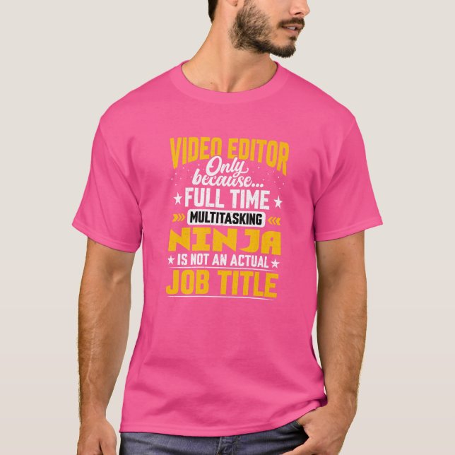 Camiseta Título de trabajo del editor de vídeo (Anverso)