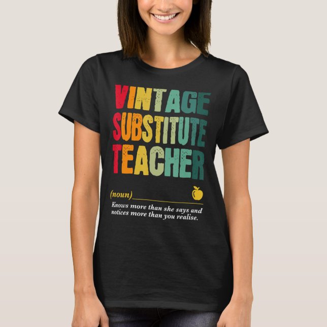 Camiseta Título de trabajo divertido de profesor sustituto  (Anverso)