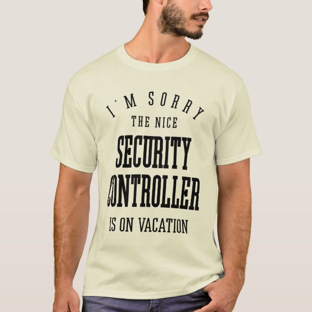Camiseta Título de trabajo divertido del controlador de seg (Anverso)