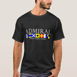 Camiseta Título del almirante en señal náutica marca tu nom