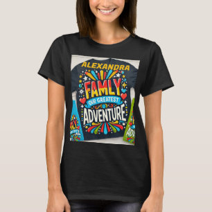 Camiseta Título: "Equipo de aventura familiar - Viaje en pa