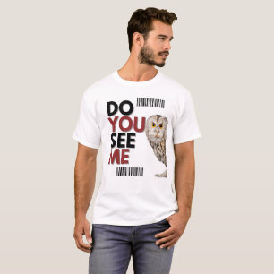 Camiseta Título: ¿Me Ves? Gráfico de búho