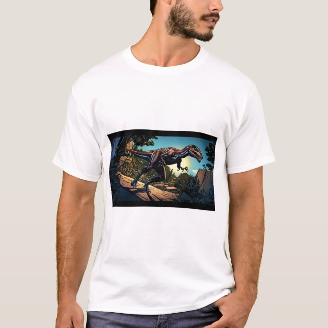 Camiseta Título: Paseo de dinosaurios por la selva (Anverso)